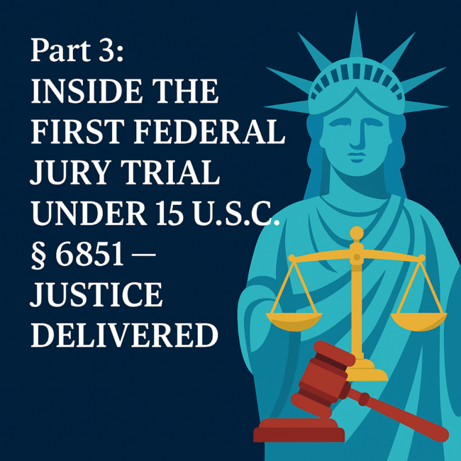 "Featured image for Part 3 of Doe v. Gipson series: First federal revenge porn jury trial under 15 U.S.C. § 6851 — Justice Delivered"