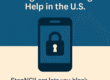 Infographic showing how StopNCII.org helps block intimate images online, with a smartphone and padlock icon, and text about legal help for U.S. victims.